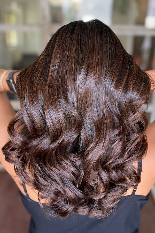 Deep Chestnut Waves, chestnut hair colour