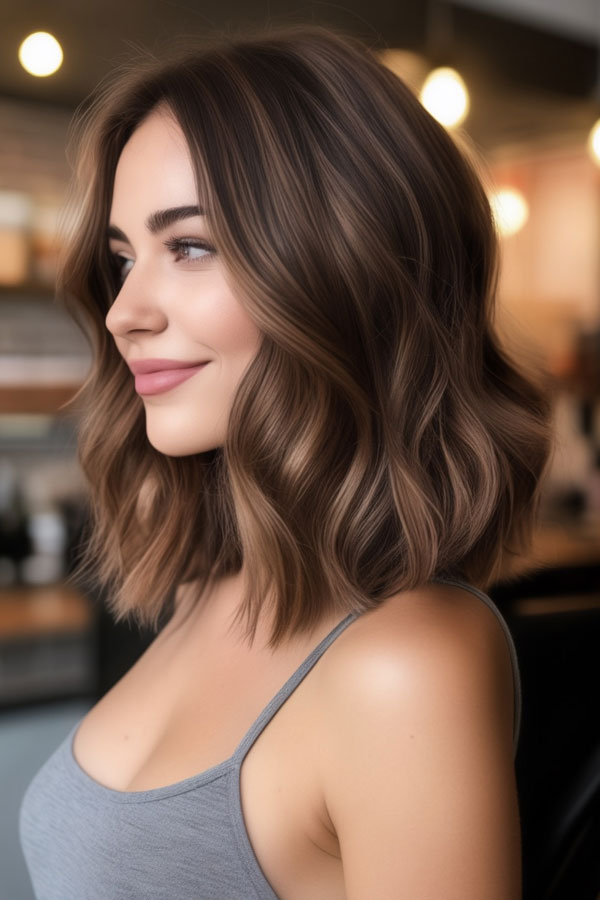 Smokey Chestnut Bob, chestnut hair color ideas