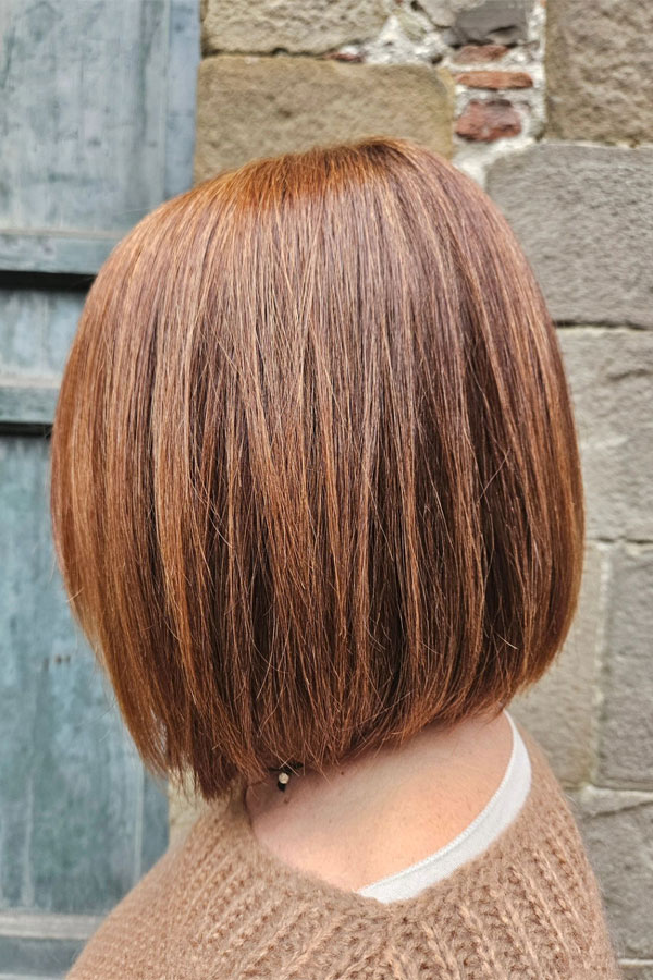 golden cinnamon bob haircut