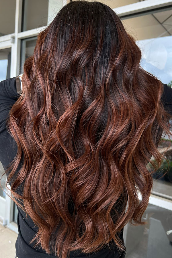 Cinnamon balayage, cinnmon hair colour idea