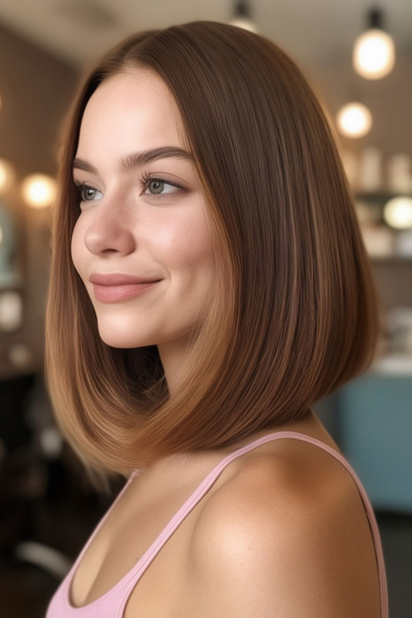 Cinnamon Brown with Honey Face Framing, fall hair colour idea