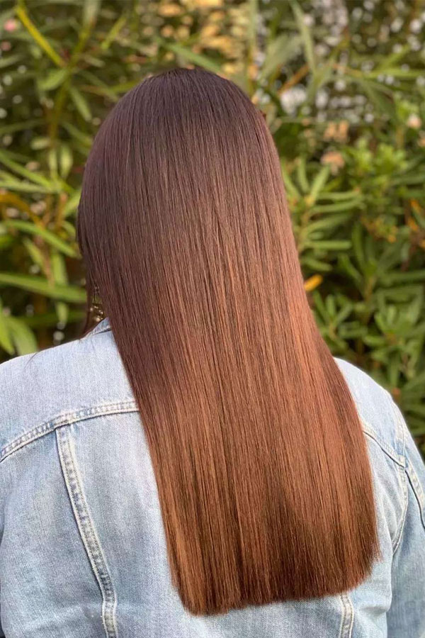 Warm Cinnamon Brown, autumn hair color idea