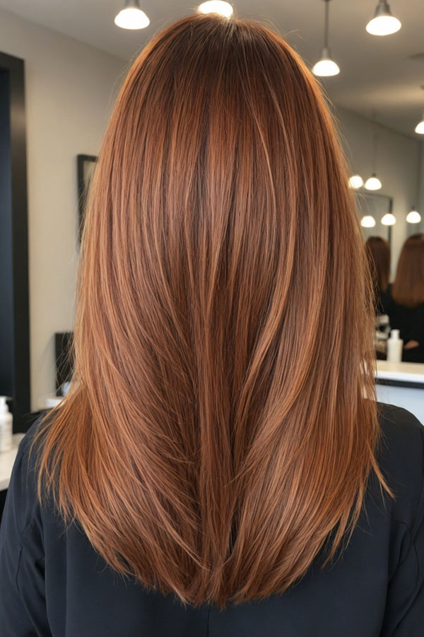 Sleek Warm Auburn Soft Layers