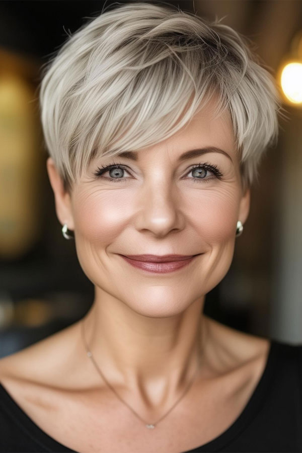 Short Layered Pixie Cut for women over 60