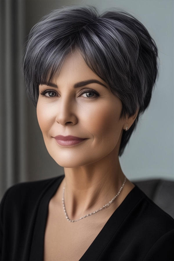 Sleek Tapered Pixie, pixie haircuts for women over 60