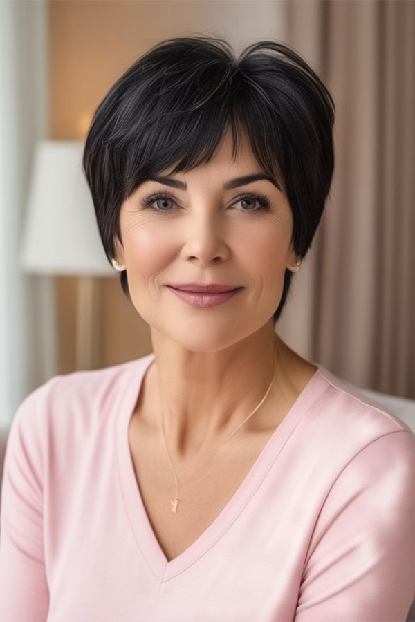 Kris Jenner-Inspired Pixie, pixie haircuts for women over 60