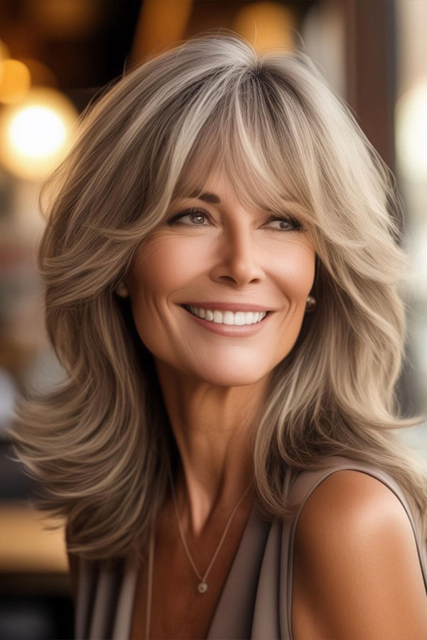 Feathered Layers with Bangs, Farrah Fawcett inspired haircut