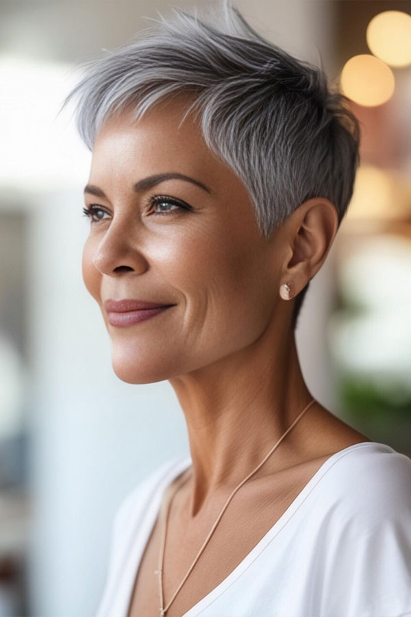 Edgy Short Pixie Cut for women over 60