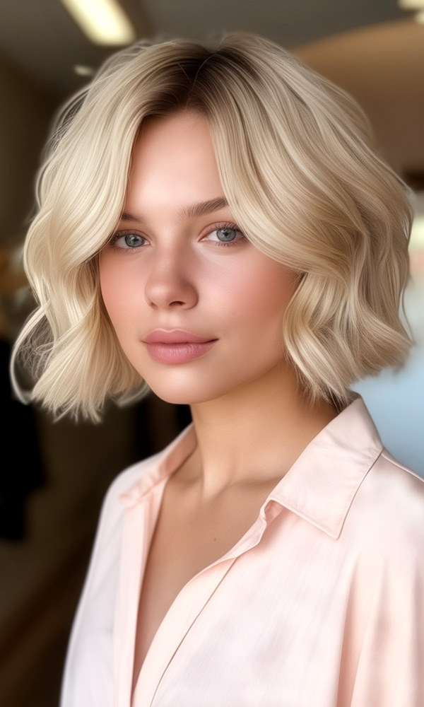 30 Cute Medium-Length Hairstyles : The Soft Blonde Curls