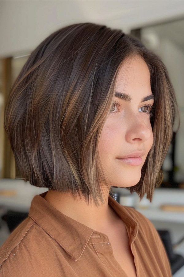 30 Cute Medium-Length Hairstyles : Elegant Layered Bob