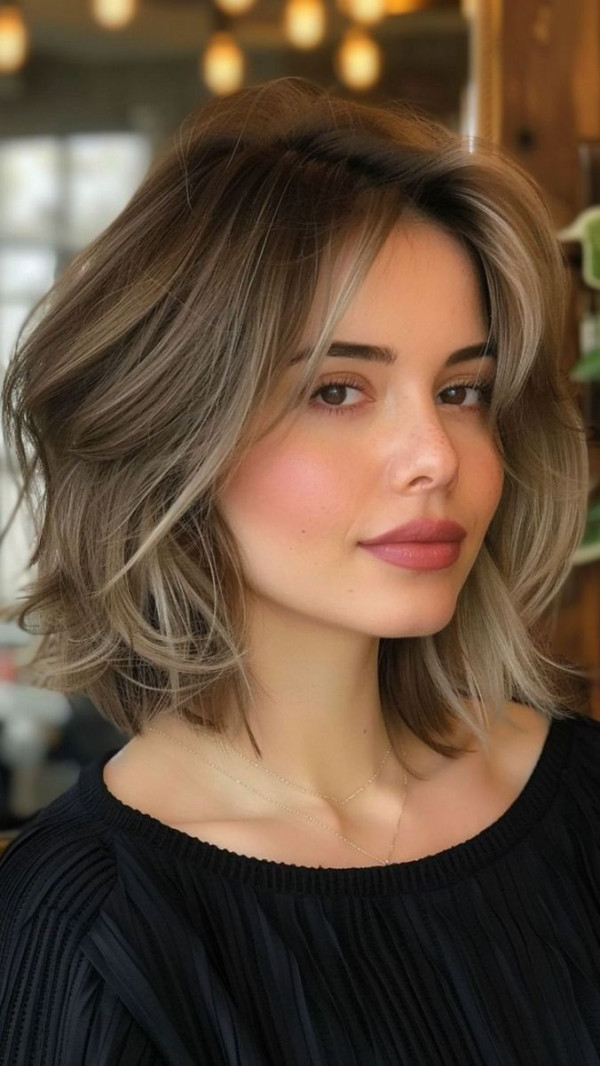 30 Cute Medium-Length Hairstyles : Radiant Layered Bob