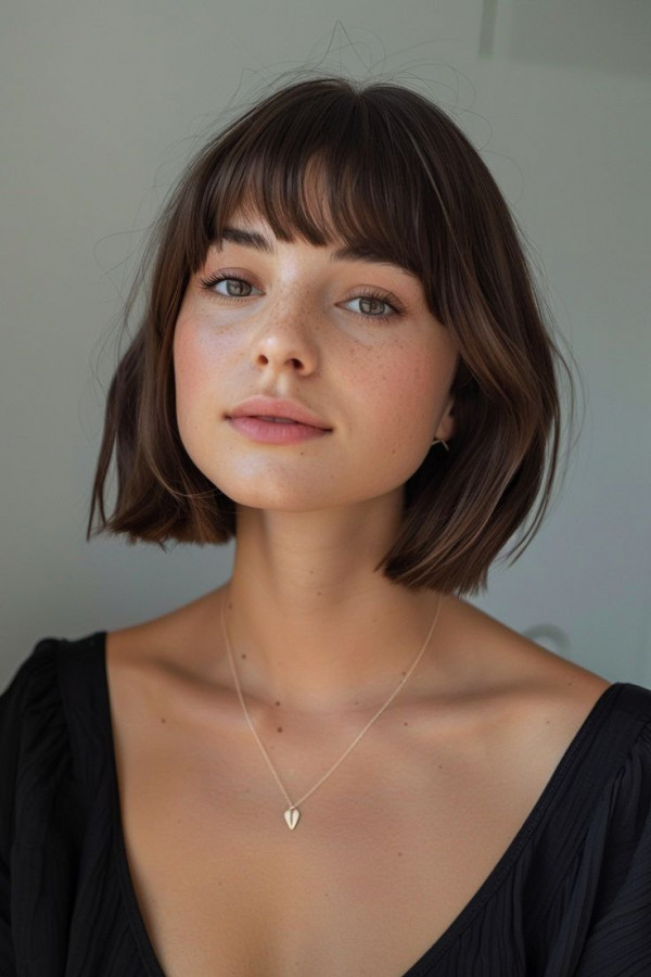 30 Cute Medium-Length Hairstyles : Effortless Elegance Bob