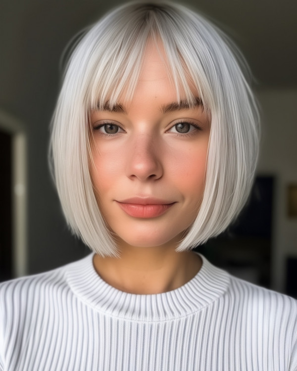 artic platinum bob, blunt bob haircut