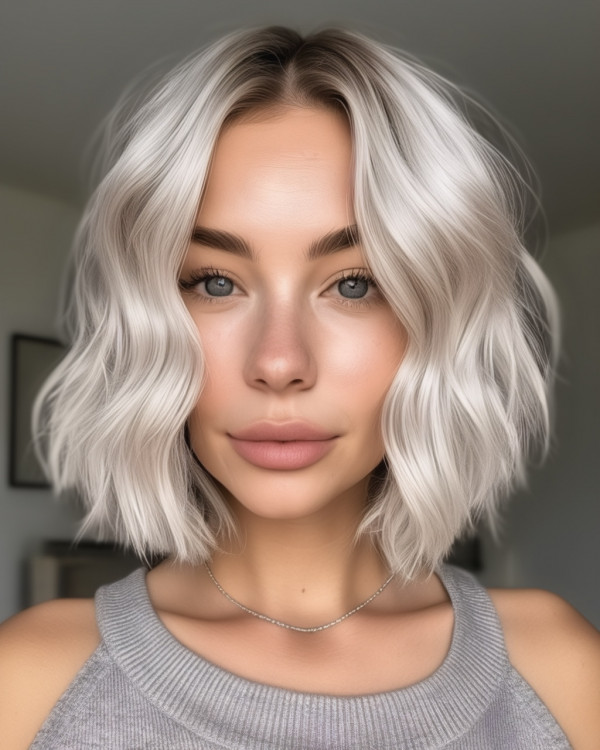 Silver Frost wavy Bob, bob haircuts, bob hairstyle