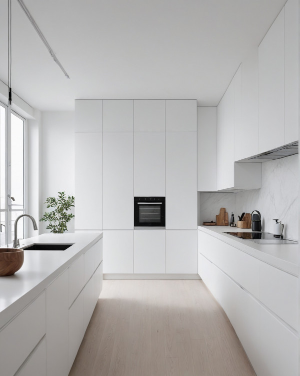 contemporary minimalist white kitchen design