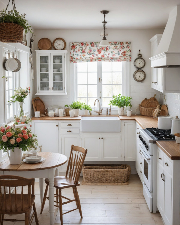 Cottage Chic White Kitchen Style, White Kitchen Design