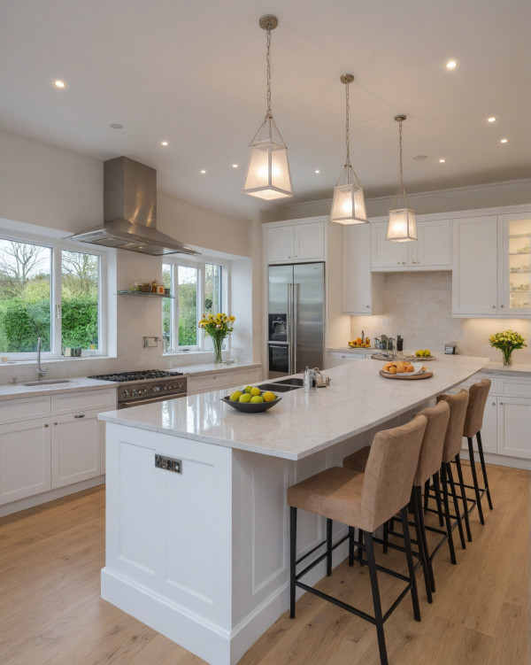 Transitional Style kitchen, white kitchen idea