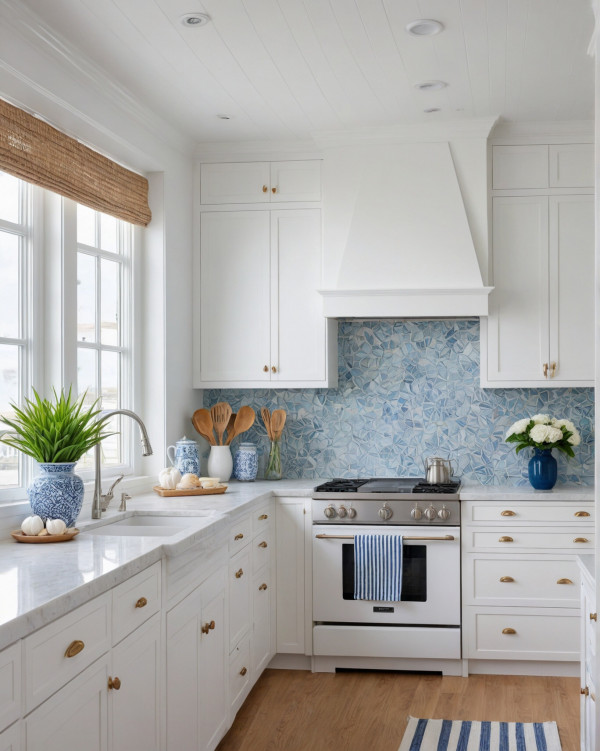 coastal white kitchen style 