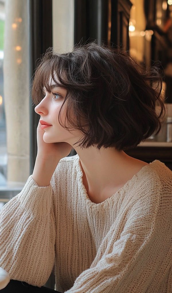 Effortlessly Tousled Bob, French Bob Haircut, Parisian bob haircut