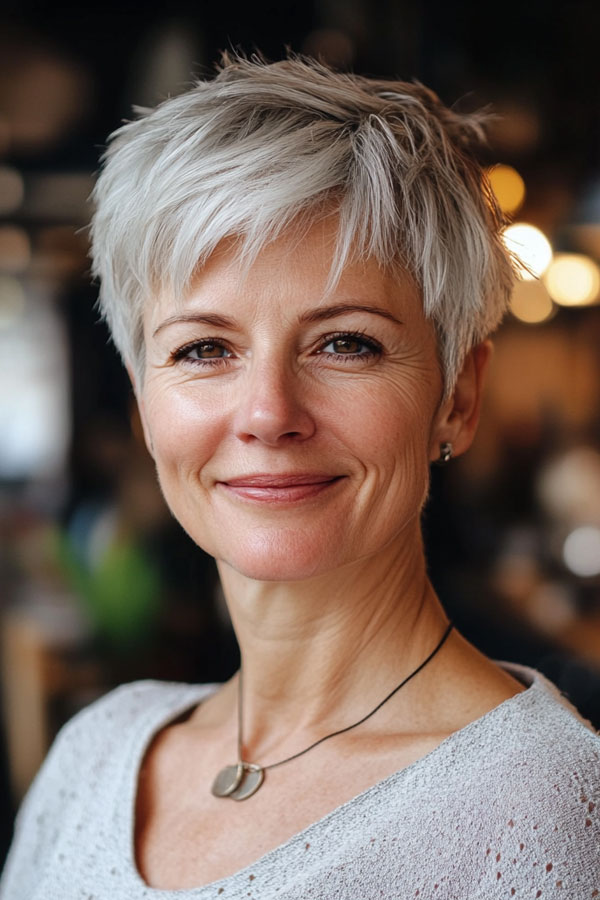 Soft White Pixie, Pixie Haircut For Women Over 50