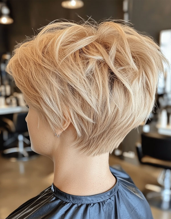 Tousled Platinum Pixie, Effortless Pixie Haircut, short haircut for women