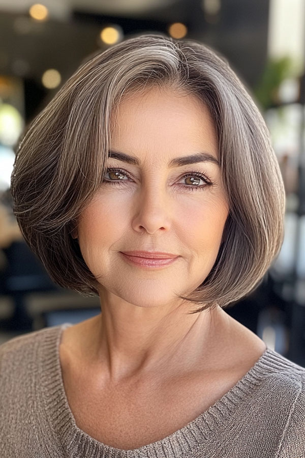 Classic Rounded Bob, bob haircut for women over 60, bob hairstyle for female over 60