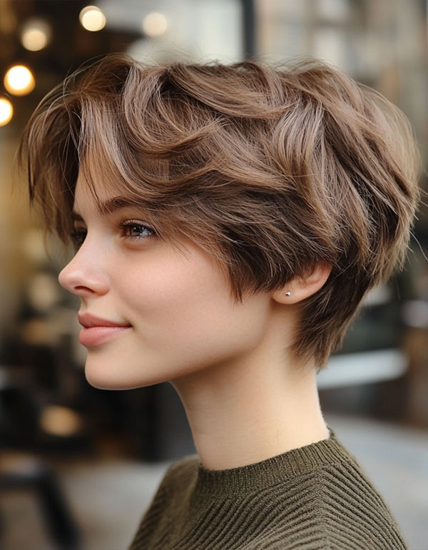 Soft Waves Pixie, Effortless Pixie Haircut, short haircut for women