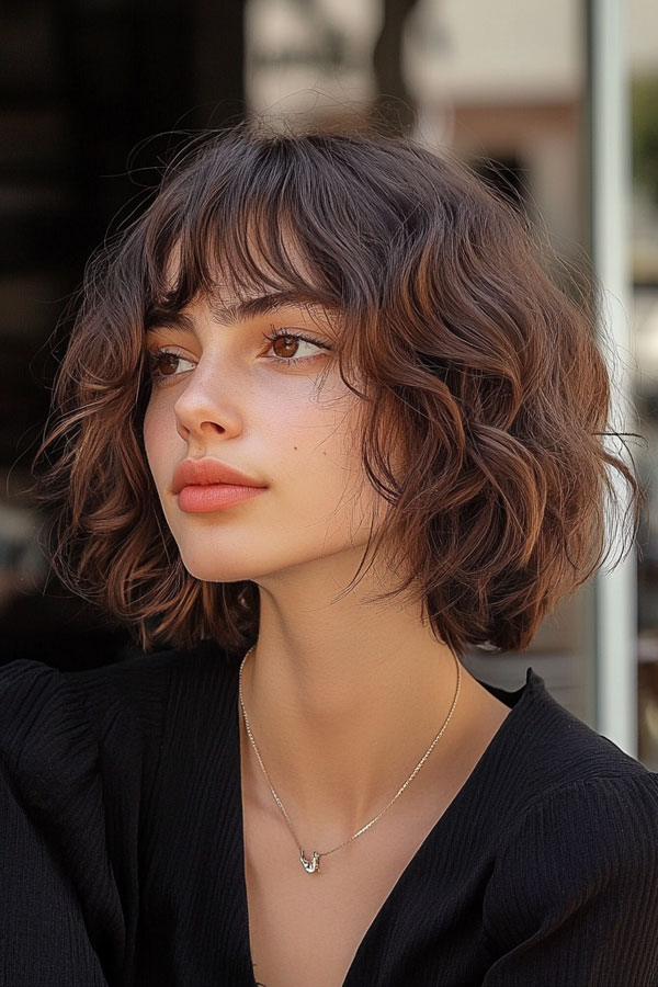 Textured Waves Bob, French Bob Haircut, Parisian bob haircut