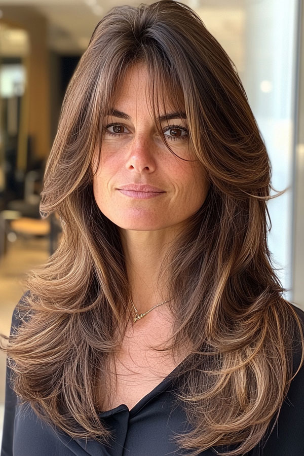 Effortless Tousled Layers, layered haircut for women over 40