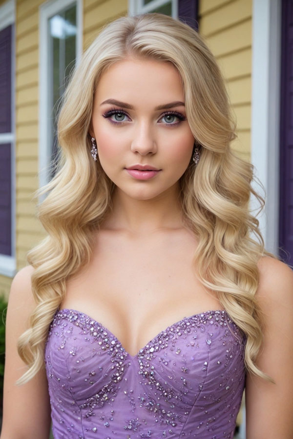 60 Stunning Prom Makeup Looks : Glam Lavender Elegance