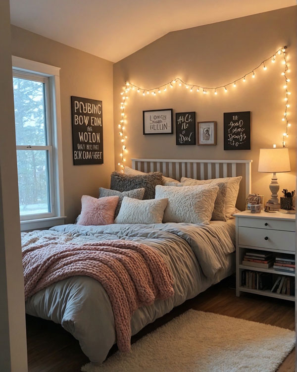 Warm and Inviting Bedroom Retreat, Cozy Teen Girl Bedroom