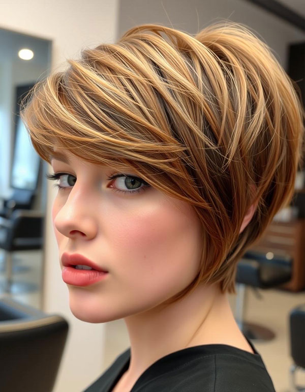 Golden Strands Pixie, pixie hairstyle, short haircut 