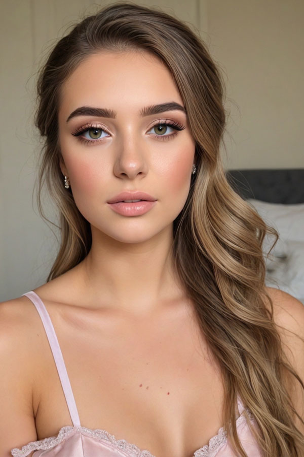 Peachy-Toned Makeup, prom makeup look, prom hairstyle and makeup look