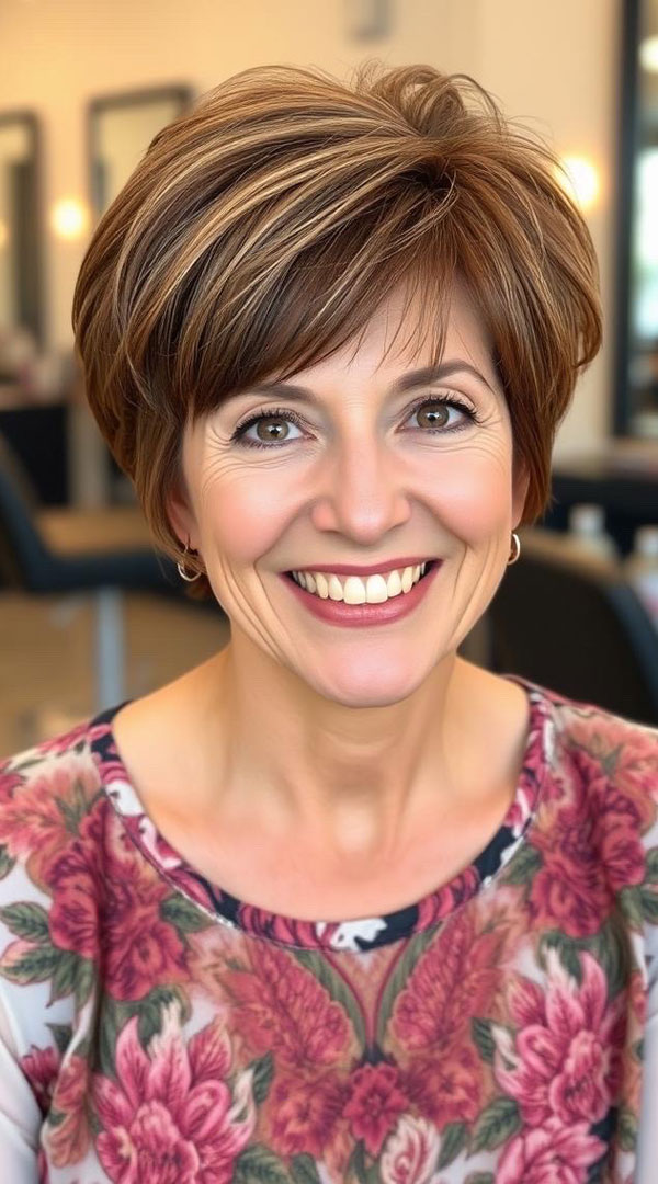 Radiant Brunette Pixie, Pixie Haircut For Women Over 50