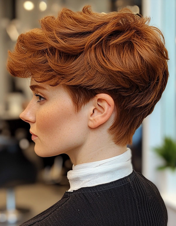 Fiery Wave, Effortless Pixie Haircut, short haircut for women