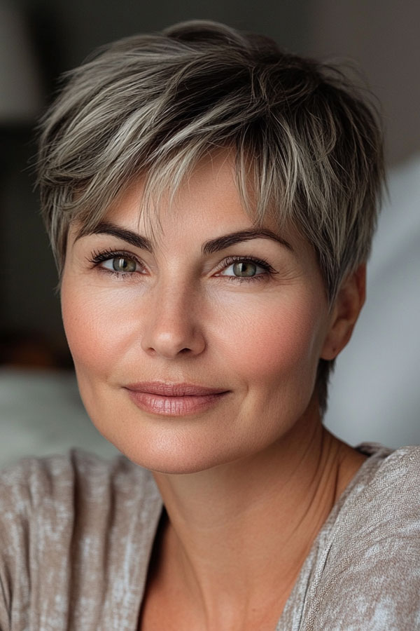 Natural Ash Blonde Pixie, Pixie Haircut For Women Over 50