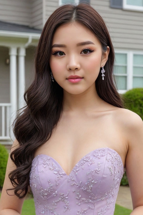 60 Stunning Prom Makeup Looks : Subtle Makeup & Lilac Dress