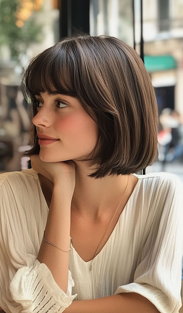 Sleek Sophistication Bob, French Bob Haircut, Parisian bob haircut