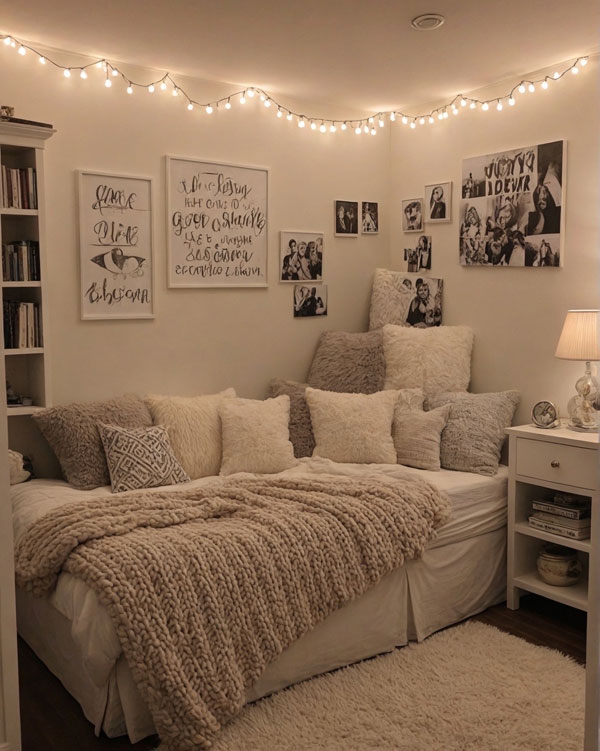 Cozy Neutral Corner, Cozy Teen Girl Bedroom