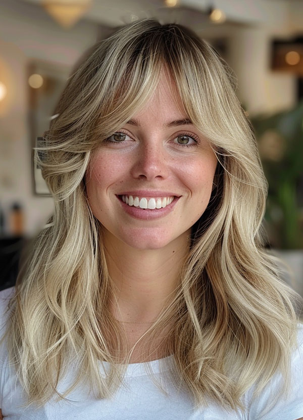 Bright Blonde Layers, Trendsetting Armpit-Length Layered Haircuts