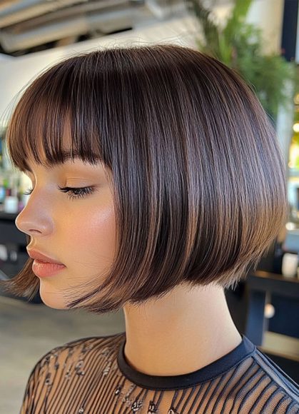 36 Stylish Bob Haircuts with Fringe for a Fresh Look