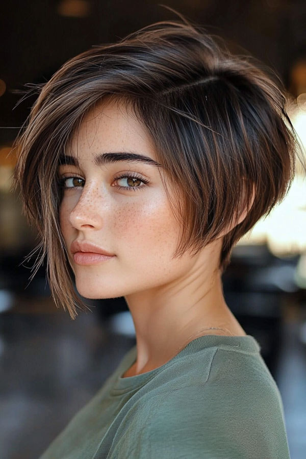 Asymmetrical Edge Bixie, Trendsetting Bixie Haircut, pixie bob haircut, bixie haircut, bixie hairstyle, pixie bob hairstyle, trendy bixie