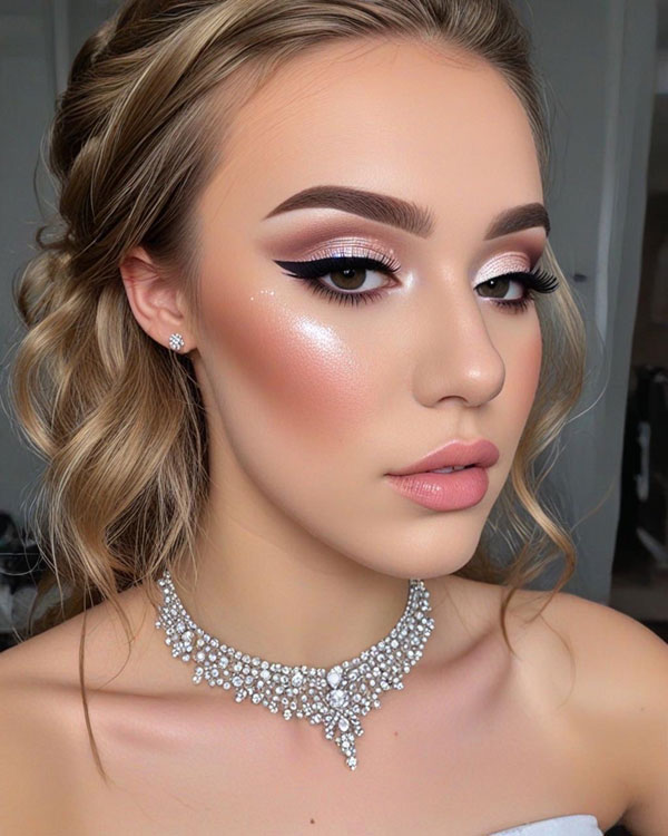 Diamond Glow Elegance, prom makeup look, prom hairstyle and makeup look