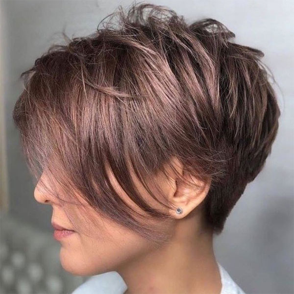 Asymmetrical Choppy Pixie with Soft Layers, low-maintenance choppy pixie haircut for women over 50