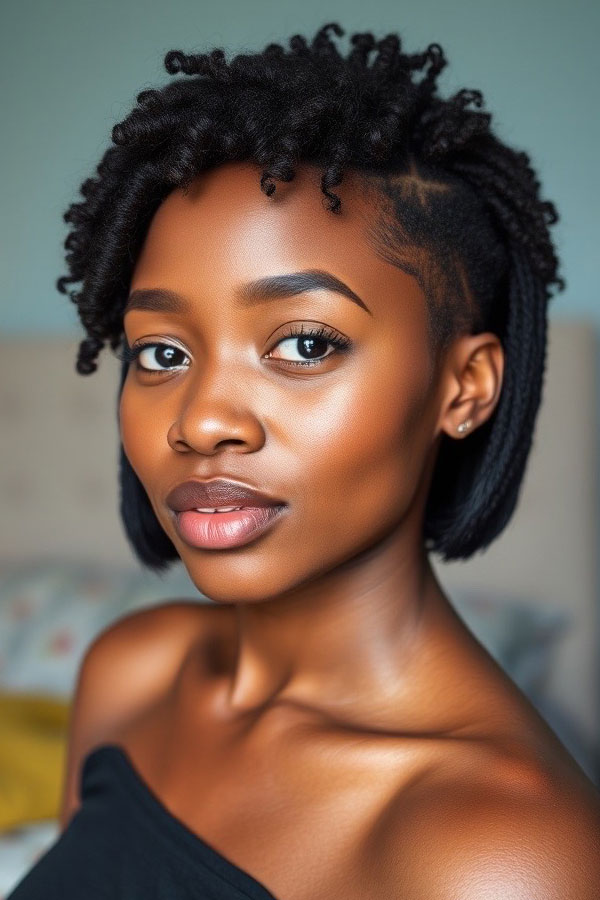 Edgy Tapered Twist-Out, curly hairstyle