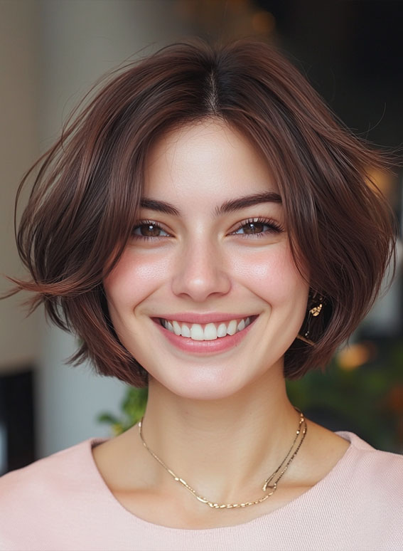 50 Low-Maintenance Short Haircuts Without the Fuss : Layered Bob with Soft Waves