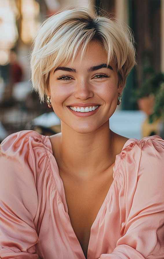 50 Low-Maintenance Short Haircuts Without the Fuss : Soft Blonde Crop for Effortless Charm