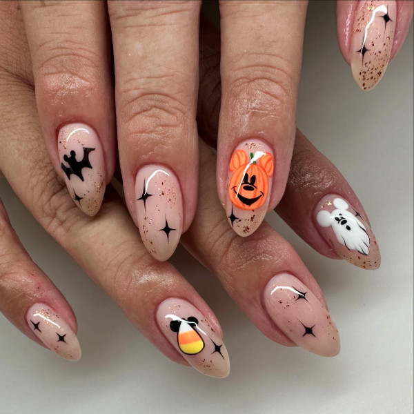 35 Spooky Halloween Nail Art Ideas : Whimsical Halloween Character Nails