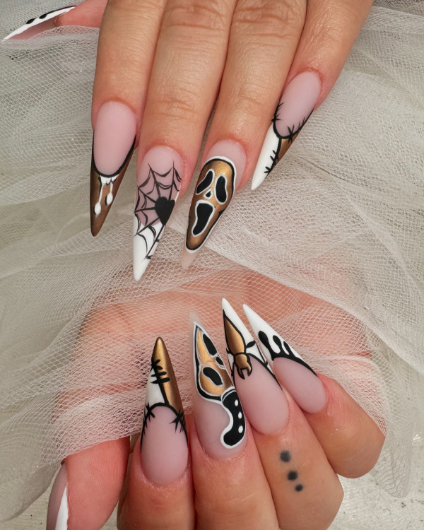 35 Spooky Halloween Nail Art Ideas : Scream-Inspired Halloween Nails