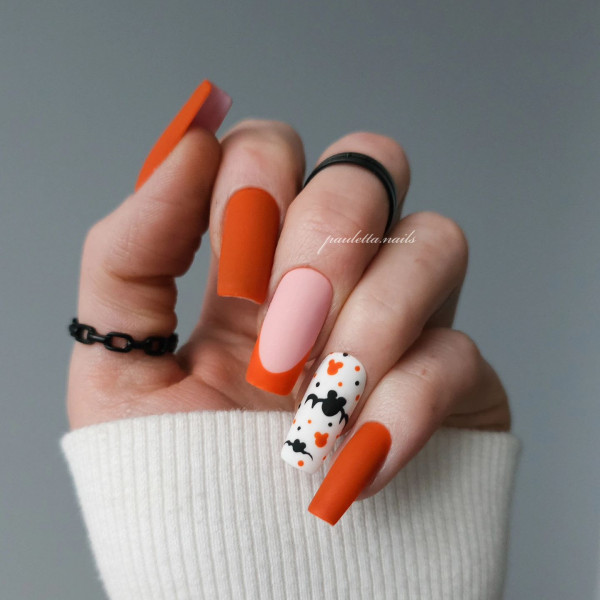 35 Spooky Halloween Nail Art Ideas : Bold Matte Halloween Nails